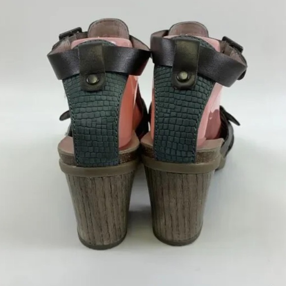 Dansko Nubuck Leather Dominique Sandal Heel Buckle Teal Brown Sz 38 (7.5) - Picture 6 of 14